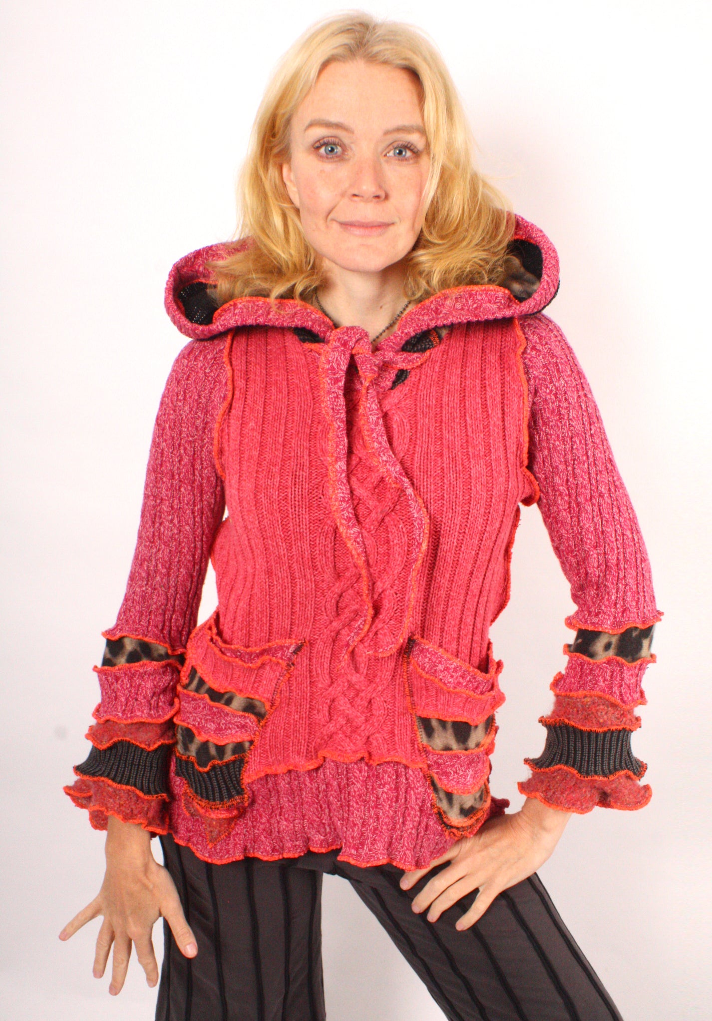 Pink Umbrella Man - LARGE