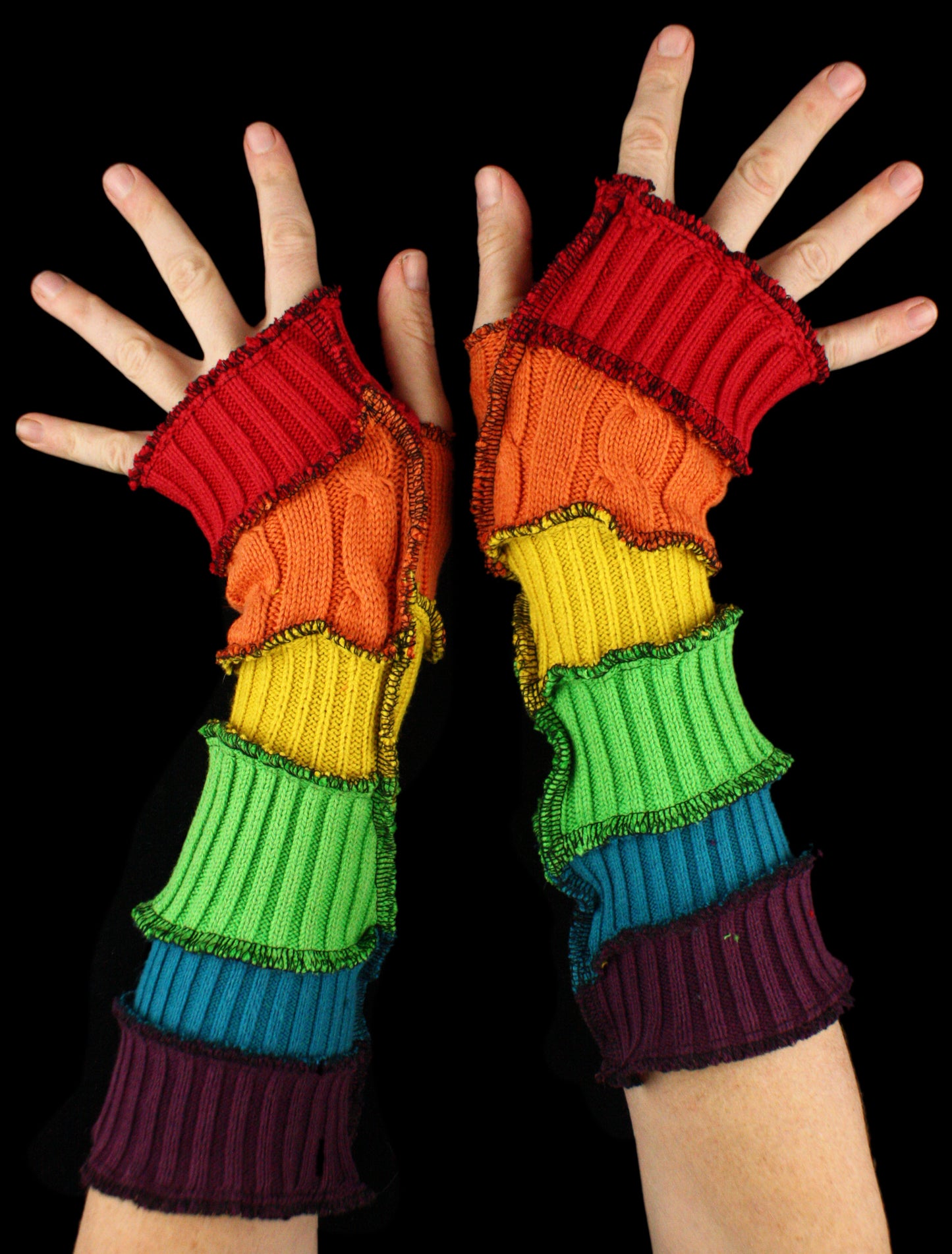Arm Warmers - WOOL-FREE - made from upcycled sweaters
