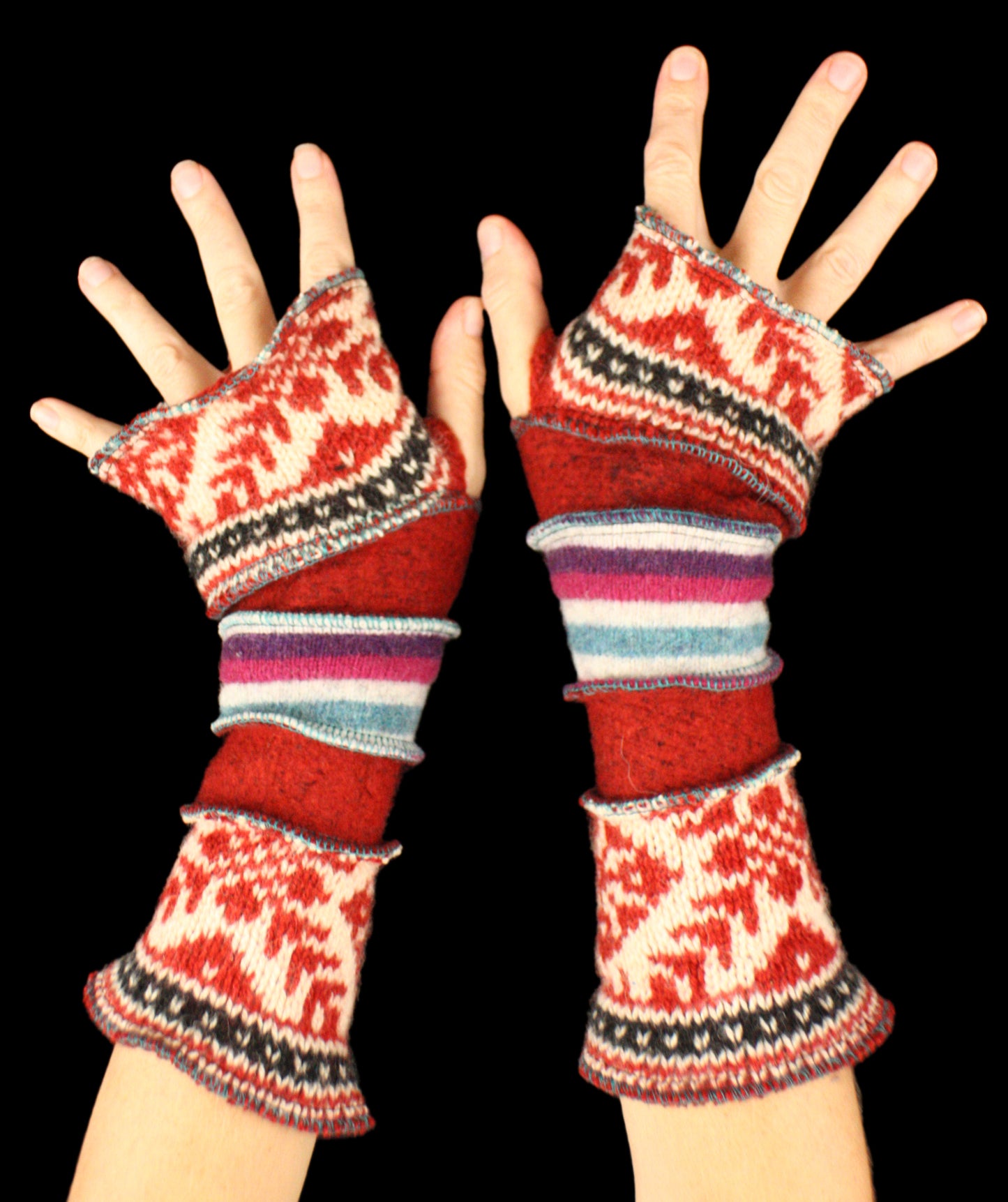 Arm Warmers - LARGE - made from upcycled sweaters