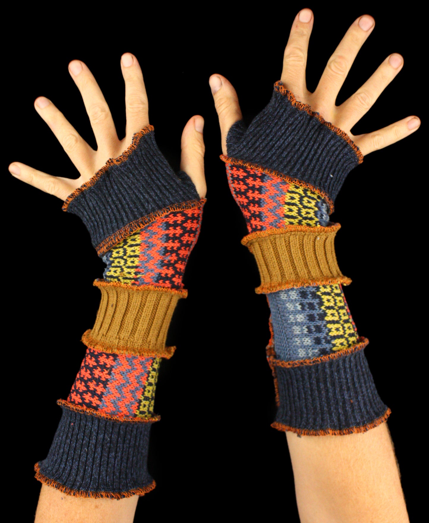 Arm Warmers - WOOL-FREE - made from upcycled sweaters