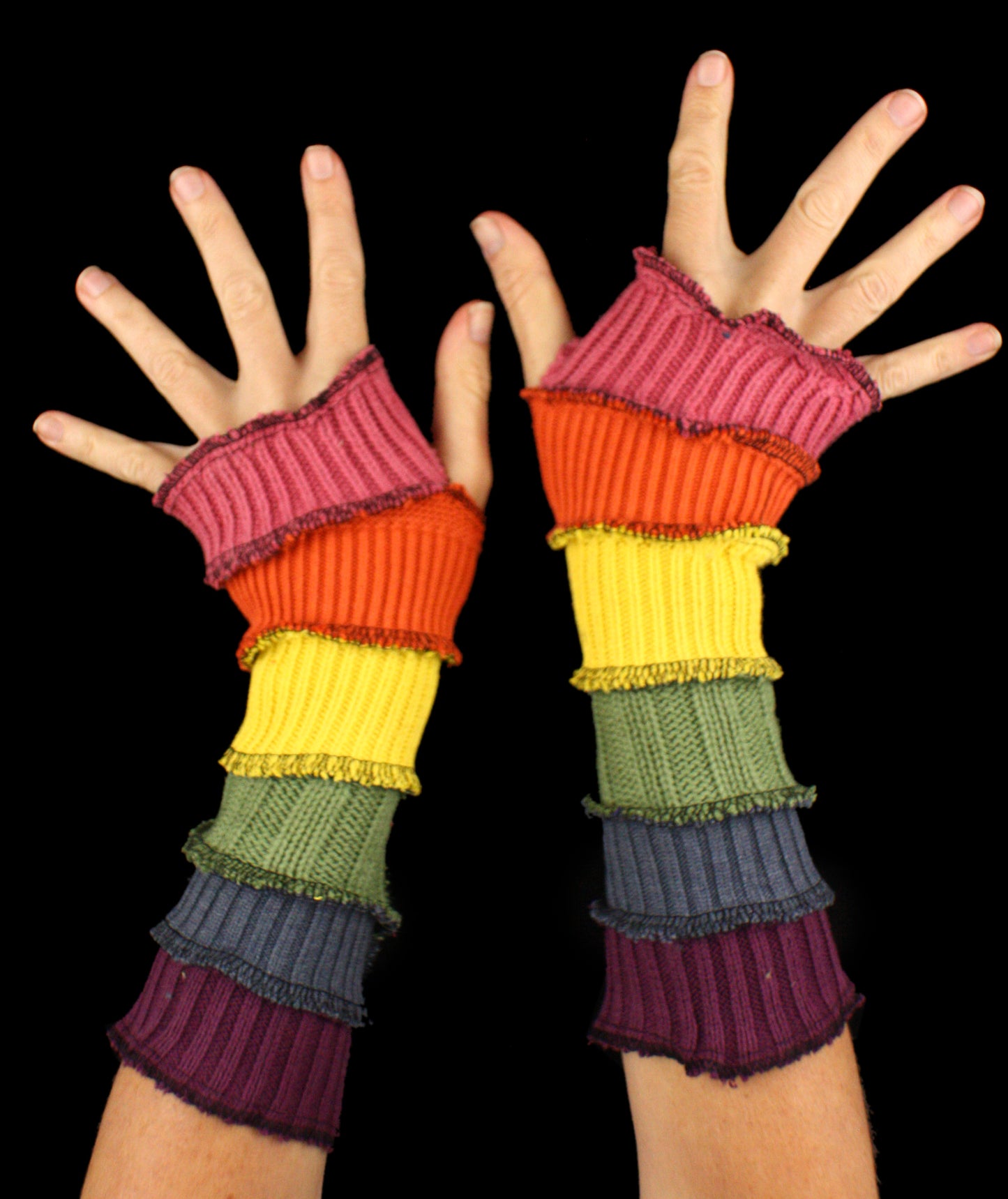 Arm Warmers - WOOL-FREE - made from upcycled sweaters