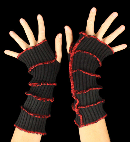 Arm Warmers - LARGE -WOOL-FREE - made from upcycled sweaters